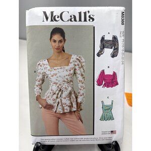 McCalls M8388 Sewing Pattern Blouse Top Size 16-18-20-22-24 Uncut